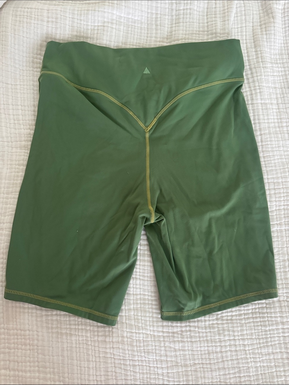 Olive Green High-Waist Bike Shorts